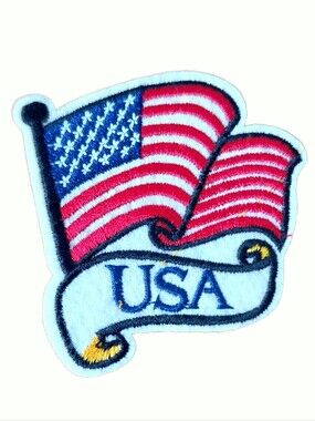 USA Flag Embroidered Patch - Red, White & Blue
